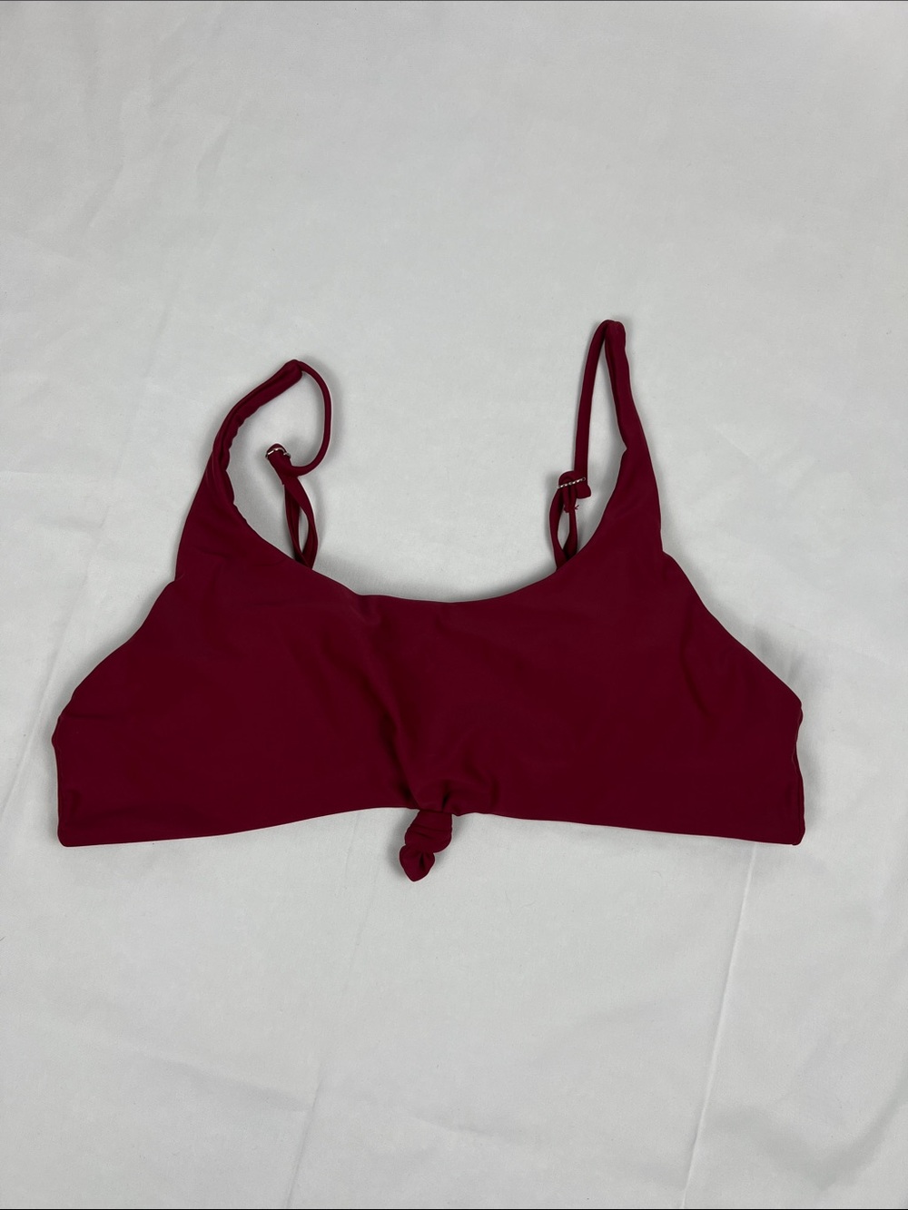 Zaful Burgundy‎ Knot-Front Swim Top